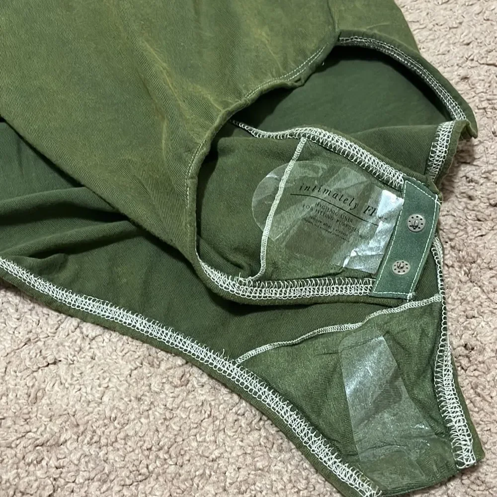 Free People Road Trip Cotton Bodysuit, Verde - Picture 10 of 12